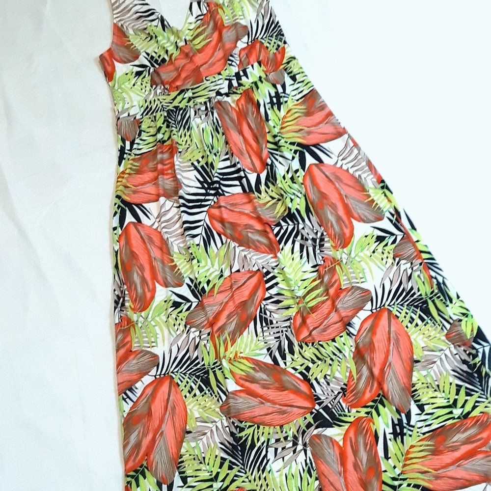 Tropical Summer Beach Vacation Dress - Maxi Dress Medium/Large Stretch NWT
